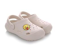 LEMIGO Lightweight Children's Clogs EVA with Pin Boys and Girls Garden Shoes Flip Flops Slippers Size 23-36 EU, 880 Lemigoose, beige, 12/13 UK Child