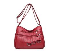 LEMITA Women'S Bags Middle-Aged Mom Large Capacity Simple Middle-Aged And Elderly One-Shoulder Diagonal Bag, Red