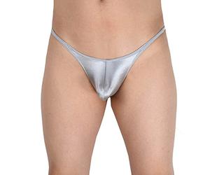 Lemja Men's Spandex Satin Bikini Briefs Pouch Brief Underwear Guys Athletic Sexy Mini Boxer