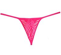 Lemja Men's Yarn Striped Micro Thong Mini Bikini T-back Men Pouch Sexy G-string Underwear