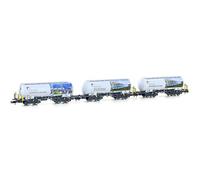 LEMKE Hobbytrain 81224394-Set of 3 Cement Silo Wagons Uacs Holcim, Ep.VI - Track Gauge N