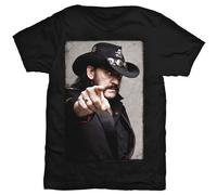 Lemmy Men's Pointing Photo Back Print T-Shirt in Black | Size: Small Lemmy Black S