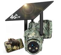 Lemnoi 4G LTE Solar Security Camera No WiFi, Camouflage Wildlife Camera with Pre-installed SIM Card, Color Night Vision, Motion Detection, IP66 Waterproof, 360°View, 2-Way Audio