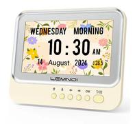 Lemnoi 7 Inches Dementia Clocks,Digital Calendar Clock with Day and Date, Alarm Clock for Memory Loss,Alzheimer's,15 Alarm &Medication Reminder,Auto DST