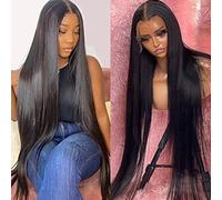 Lemoda 28Inch 13x6 SKINLIKE Real HD Lace Wigs 180% Density 12A Brazilian Straight Virgin Human Hair Lace Frontal Wigs Invisible 0.1mm Ultra-thin Frayed Ends Lace Front Wig Pre Plucked Tiny Knots