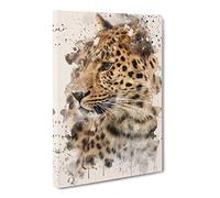 Lemodern Opard On Alert Modern Fc Canvas Print | Gallery Wrapped 30mm Frame Wall Art | 30x20 inches | Ready to Hang | Modern Picture | Living Room Bedroom Lounge Office