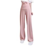 Lemoiitea Pregnancy Long Pants Women's Casual Over The Belly High Waist Wide Leg Pants Drawstring Baggy Trousers Elastic Waist Belly Support Pants Maternity Thin Pants Outdoors Pink