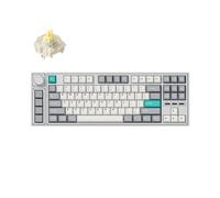 LEMOKEY L3 TKL Layout Wireless QMK/Launcher Full-Metal Hot-Swappable RGB Backlight Custom Mechanical Keyboard for Windows/Linux, Gateron Banana Switch, Fully Assembled Knob - Silver