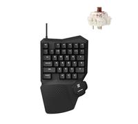 LEMOKEY X0 One Handed Gaming Keyboard, 35 Keys North-Facing Red Backlit Wired QMK Keypad, Silicone Palm Rest, Shine-Through Double-Shot Keycaps with Tactile Brown Mechanical Switch for Windows/Linux