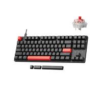 LEMOKEY X1 Wired Mechanical Keyboard, QMK Programmable TKL Layout with Pre-Lubed Linear Switch, North-Facing Red Backlit NKRO Compatible with Windows