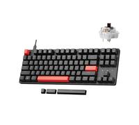 LEMOKEY X1 Wired Mechanical Keyboard, QMK Programmable TKL Layout with Pre-Lubed Tactile Switch, North-Facing Red Backlit NKRO Compatible with Windows