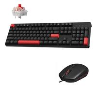 LEMOKEY X2 QMK/VIA Custom Gaming Keyboard and M551 Mouse Combo, Programmable 104 Keys Full Size Layout Gasket Mount, Red Backlight Wired Mechanical Keyboard with Red Switches for Mac/Windows/Linux