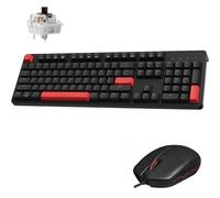 LEMOKEY X2 QMK/VIA Custom Gaming Keyboard and Mouse Combo, Programmable 104 Keys Full Size Layout Gasket Mount, Red Backlight Wired Mechanical Keyboard with Brown Switches for Mac/Windows/Linux
