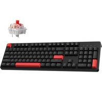 LEMOKEY X2 QMK/VIA Custom Gaming Keyboard, Programmable 104 Keys Full Size Layout Gasket Mount, Red LED Backlight Wired Mechanical Keyboard with Red Switches for Mac/Windows/Linux