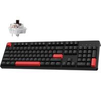 LEMOKEY X2 QMK/VIA Custom Gaming Keyboard, Programmable 104 Keys Full Size Layout Gasket Mount, Red LED Backlight Wired Mechanical Keyboard with K Pro Brown Switches for Mac/Windows/Linux