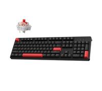 LEMOKEY X3 Wired Mechanical Gaming Keyboard, 100% Layout with QMK/VIA Programmable Keyboard, Red Switch，Red Backlit for Windows