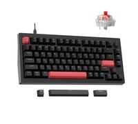 LEMOKEY X4 QMK Wired Mechanical Keyboard, 75% Layout North-Facing Red Backlit, Shine-Through Double-Shot ABS Keycaps with Linear Red Mechanical Switch for Windows