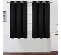 LEMOMO Black Blackout Curtains/38 x 54 Inch/Set of Two Panels Grommet Living Room Curtains
