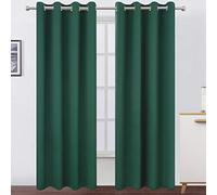 LEMOMO Dark Green Blackout Curtains/52 x 84 Inch Long/Set of 2 Curtain Panels/Thermal Insulated Room Darkening Curtains for Bedroom