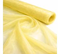Lemon 5 Meter Pack Plain Sheer Lightweight Organza Voile Drape Curtain, Wedding, Chair Sash Fabric 150cm Wide