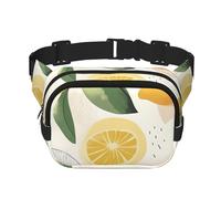 Lemon Abstract Double Layer Waist Bag Pack Summer Fruit Bum Bag Fanny Pack for Men Women, Adjustable Belt Bag for Travel Hiking Running Cycling Festival
