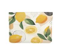Lemon Abstract Laptop Sleeve 13 Inch PU Leather Case Protective Summer Fruit Laptop Bag Water Resistant Computer Case Tablet Carrying Bag for Women Men