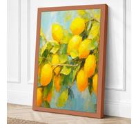 Lemon Abundance Botanical Canvas Wall Art Print 30x20 Inch