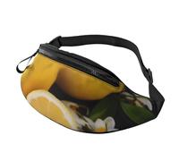 Lemon and Flower Fanny Pack for Men Women, Waterproof Sports Waist Bag Fashion Belt Bag Crossbody Bags Hip Bum Bag with Adjustable Strap Large Sling Bag Purse for Travel Hiking