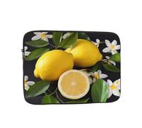 Lemon and Flower Laptop Case 17 inch, Shockproof Protective Computer Sleeve Cover Water Resistant Laptop Bag Carrying Tablet Cover Briefcase Handbags Gifts for Men Women