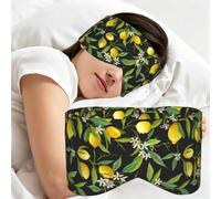 Lemon and Flower Print, Sleep Mask for Home Travel, Full Eye Covers Light Blocking Eye Mask Sleep Eye and Ear Muffs