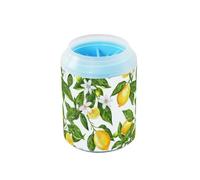 Lemon and Lemon Tree Leaves Reusable Paw Cleaning Cup with Silicone Brush Soft Pets Feet Cleaning Kit for Medium to Large Dogs limpiador de patas para perro
