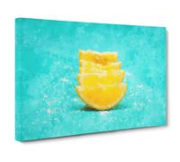Lemon And Salt Canvas Print | Gallery Wrapped 30mm Frame Wall Art | 30x20 inches | Ready to Hang | Modern Still Life Picture | Living Room Bedroom Lounge Office