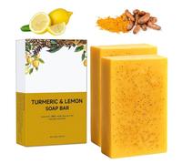 Lemon and Turmeric Soap Bar Against Dark Spots, 30% Larger, Skin Whitening Soap with Kojic Acid, Vitamin C, Retinol and Shea Butter, Pure, Safe, for Face, Body, Armpits (2)