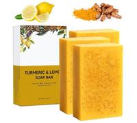 Lemon and Turmeric Soap Bar Against Dark Spots, 30% Larger, Skin Whitening Soap with Kojic Acid, Vitamin C, Retinol and Shea Butter, Pure, Safe, for Face, Body, Armpits (3)