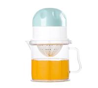 Lemon Apron Manual Lemon Citrus Juicer | Fruit Juice Squeezer - Handheld, No Pulp Pulp, 450 ml Clear Cup Attached Kitchen Tool for Travel, Dorm, Home, Lime, Guava, Grana