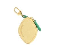 Lemon bag charm cute mini coin bag keychain, mini leather coin bag changes from a coin purse to a backpack accessory, lemon fruit bag gift for girls