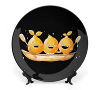Lemon Boating Funny Lemonade Personalized Bone China Decorative Plate Ceramic Decorative Plates with Display Stand for Home Office Decor