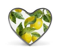 Lemon Branch Leaves Heart Shape Lapel Pin Personalized Pinback Button Badges Retro Punk Button Pin Kawaii Heart Badges for Men Women Clothes Bags Hats & Gift