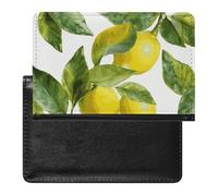 Lemon Branch Leaves Passport Holder,Compact Lightweight Waterproof Passport Cover, Portable Stylish Travel Wallet Accessories for Women Men
