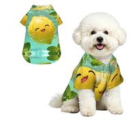 Lemon bubble bath L Pet Hawaiian Shirt for Small Dogs-Cute Summer Beach Outfit for Puppy, Soft Breathable Cat Clothes with Buttons