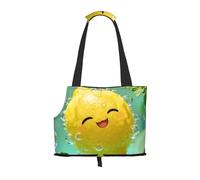 Lemon Bubble Bath Pet Carrier Bag-Foldable Travel Tote For Small Dogs Cats, Portable Soft Sided Pet Crate With Seatbelt For Cat Puppy