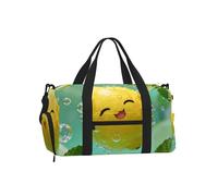 Lemon Bubble Bath Sports Duffel Bag with Shoe Compartment-Lightweight Gym Weekender for Men Women, Waterproof Travel Tote with Wet Pocket