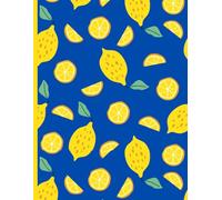 Lemon Burst Notebook - Fresh Yellow Fruit Lined Journal on Blue Cover: 120 Ruled Pages | 8.5 x 11 Large Writing Notebook | Vibrant Summer Aesthetic