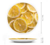 Lemon Ceramic Decorative Plates for Display Ornaments with Stand for Kitchen Home Decor 7inch