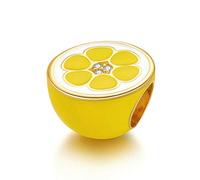 Lemon Charm 925 Sterling Silver Strawberry Charm Pineapple Charm Fruit Charm Gift Charm Love Charm for Pandora Charm Bracelet… (Lemon)