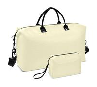 Lemon Chiffon Solid Color Pure Plain Yellow Duffel Bag Overnight Weekender Bags Travel Tote Gym Bag with Adjustable Strap for Hiking Multifunctional, lemon chiffon Solid color Pure Plain yellow, One