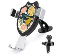 Lemon Citrus Car Phone Mount Universal Auto Phone Holder Adjustable Cellphone Car Mount 360° Rotation, Dashboard & Windshield & Air Vent Strong Suction Cup Phone Stand Compatible with All Smartphones