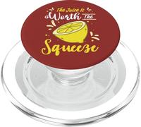 Lemon Citrus Quote The Juice Is Worth The Squeeze Lemonade PopSockets PopGrip for MagSafe