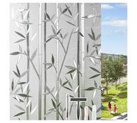 LEMON CLOUD Privacy Window Film, Frosted Opaque Bamboo Pattern, Static Cling, 96% UV Protection, 44.5 x 200 cm with Tool