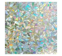 LEMON CLOUD Privacy Window Film, Non Adhesive Laser Stained Frosted Glass Film, Static Clings, No Glue, Anti-UV, Decorative for Home Bathroom kitchens, Rainbow - (90x300cm)